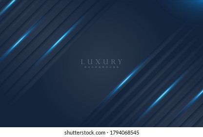 Luxury background design with blue navy and shiny element decoration. Elegant shape vector layout template illustration for use cover magazine, poster, flyer, invitation, product packaging