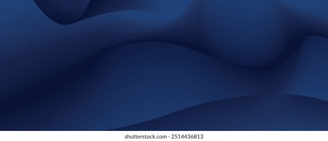 Luxury background design with diagonal abstract blue line pattern in dark color. Vector horizontal template for business banner, premium invitation, voucher, prestigious gift certificate.