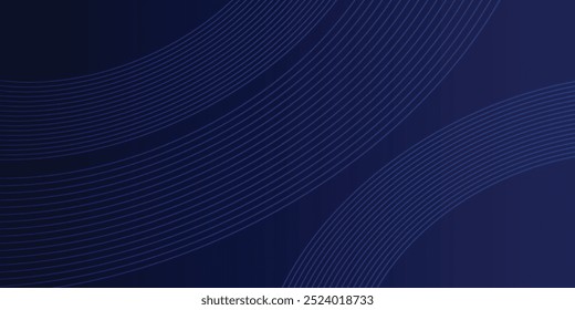 Design de fundo de luxo com padrão de linha azul abstrato diagonal em cor escura. Modelo horizontal vetorial para banner comercial. ilustração