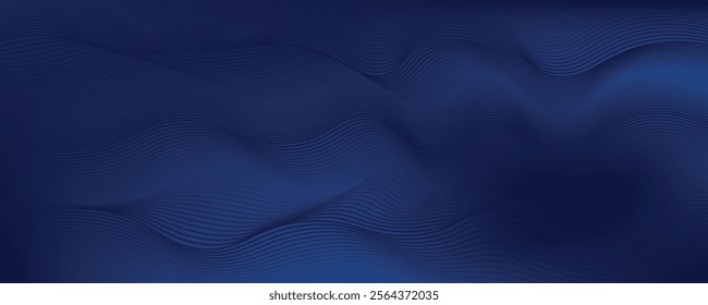 Luxury background design with diagonal abstract blue line pattern in dark color. Vector horizontal template for business banner, premium invitation, voucher, prestigious gift certificate.