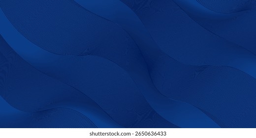 Design de fundo de luxo com azul abstrato diagonal   padrão de linha em cor escura. Modelo horizontal vetorial para banner comercial, convite premium, cupom, cartão-presente de prestígio.