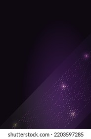 Luxury background design with glow dotted element decoration. Purple elegant vector layout template for use cover magazine, poster, flyer, invitation, product packaging, web