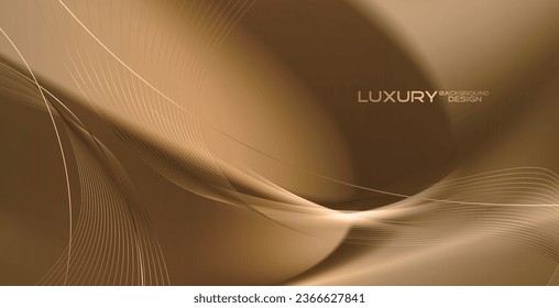 
Luxury background design with golden lines and wave style.