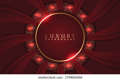 Luxury background design with green and golden glitters element decoration. Elegant shape vector layout template illustration for use cover magazine, poster, flyer, invitation, product packaging