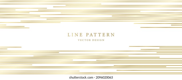 luxury background design with horizontal gold line pattern on white backdrop. Abstract stripe vector template for business banner, formal invitation, voucher,  gift certificate