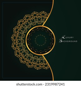 Diseño de fondo de lujo para invitaciones, decoraciones, estilo manadala, gradiente 3d y elementos florales con texto