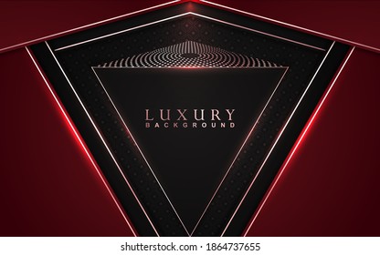 Luxury background design red, black and gold element decoration. Elegant paper art shape vector layout premium template for use cover magazine, poster, flyer, vip invitation, product packaging, web