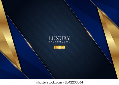 Diagonal de fondo de lujo sobrepasada capa azul con oro elegante