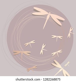 Luxury background with dragonfly. Vector design