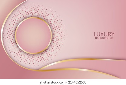Luxury background dynamic curve pink pastel soft elegant shiny golden line vector