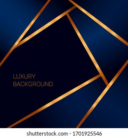 Luxury background. Elegant background. Blue shapes. Vector geometric illustration. Graphic design element. luxury blue. Polygonal shapes. Modern vector design. Golden shapes. Abstract Background.