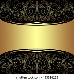 Luxury Background with elegant golden Borders and Place for Text - Invitation design