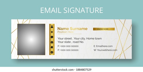 Luxury background email signature template, Modern email signature template,