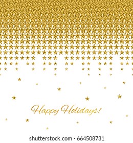 Luxury background with falling golden star isolated on a white background. This can be used to design a greeting card, banner, invitation