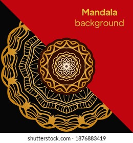 Luxury background. with floral mandala Vector card template.