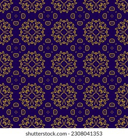 Luxuriöser Hintergrund mit floralem Muster in Blau und Gold. Vektorgrafik.