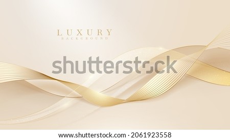 Luxury background with glitter golden lines elements, Banner cover design.