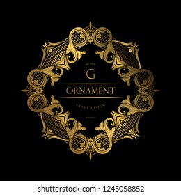Luxury Background with Gold Color. templates with design element ornament, label, logo. made with golden luxury flower on ornament background