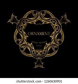 Luxury Background with Gold Color. templates with design element ornament, label, logo. made with golden luxury flower on ornament background