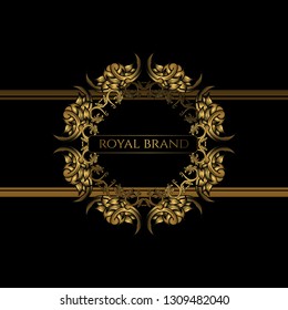 Luxury Background with Gold Color. templates with design element ornament, label, logo. made with golden luxury flower on ornament background