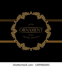 Luxury Background with Gold Color. templates with design element ornament, label, logo. made with golden luxury flower on ornament background