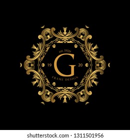 Luxury Background with Gold Color. templates with design element ornament, label, logo. made with golden luxury flower on ornament background