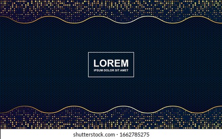 Luxury background with gold glitter. Modern and cool blue background perfect for template web design, banner etc. Abstract background with technology theme