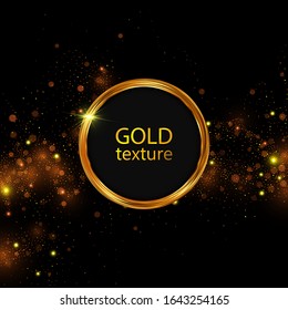 Luxury background. Gold glitter wave on black background. Vector illustration.