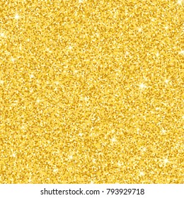 Luxury Background Of Gold Glitters. Gold Dust Sparkle. Gold Texture For Your Design. Small Golden Confetti. The Golden Glow. Vector Illustration