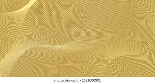  Fondo de lujo con patrón de línea de oro (curvas de guilloche). Fondo de Vector de Premium para la disposición del negocio, certificado de oro digital, Plantilla formal del folleto
