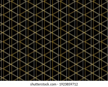 Luxury background with gold lines on black background in oriental Arabic style. Vector