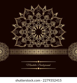 luxury background, with gold mandala decoration