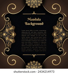 luxury background, with gold mandala ornament