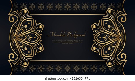 Luxury background, with gold mandala ornaments