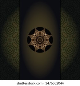 Luxury background. with gold mandala Vector card template. 