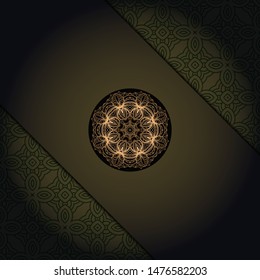 Luxury background. with gold mandala Vector card template. 
