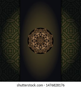 Luxury background. with gold mandala Vector card template. 