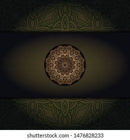Luxury background. with gold mandala Vector card template. 