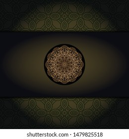 Luxury background. with gold mandala Vector card template. 