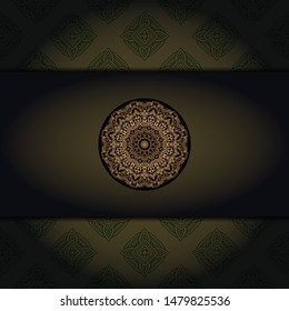 Luxury background. with gold mandala Vector card template. 