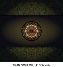 Luxury background. with gold mandala Vector card template. 