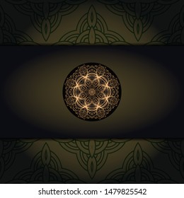 Luxury background. with gold mandala Vector card template. 