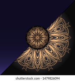 Luxury background. with gold mandala Vector card template. 