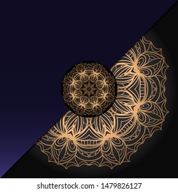 Luxury background. with gold mandala Vector card template. 