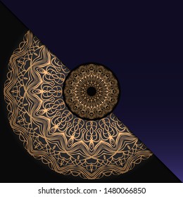 Luxury background. with gold mandala Vector card template. 