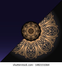 Luxury background. with gold mandala Vector card template. 
