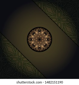 Luxury background. with gold mandala Vector card template. 