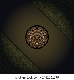Luxury background. with gold mandala Vector card template. 