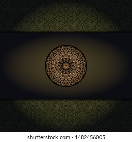 Luxury background. with gold mandala Vector card template. 
