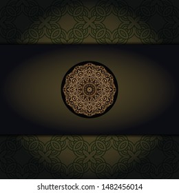 Luxury background. with gold mandala Vector card template. 